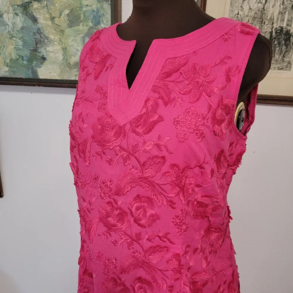 Talbots Pink Floral Midi Dress - Picture 3 of 7